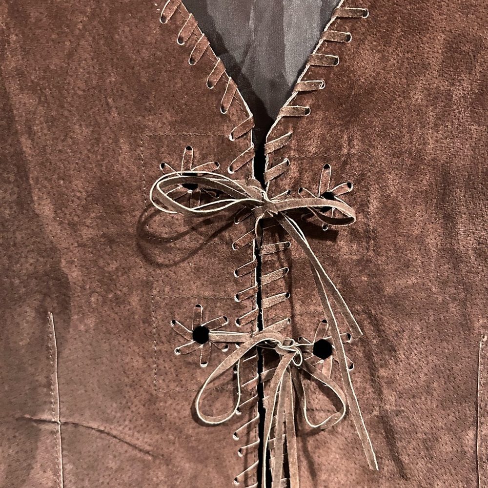 Vintage suede leather Brown Women's Bohemian Jacket - Picture 3 of 7